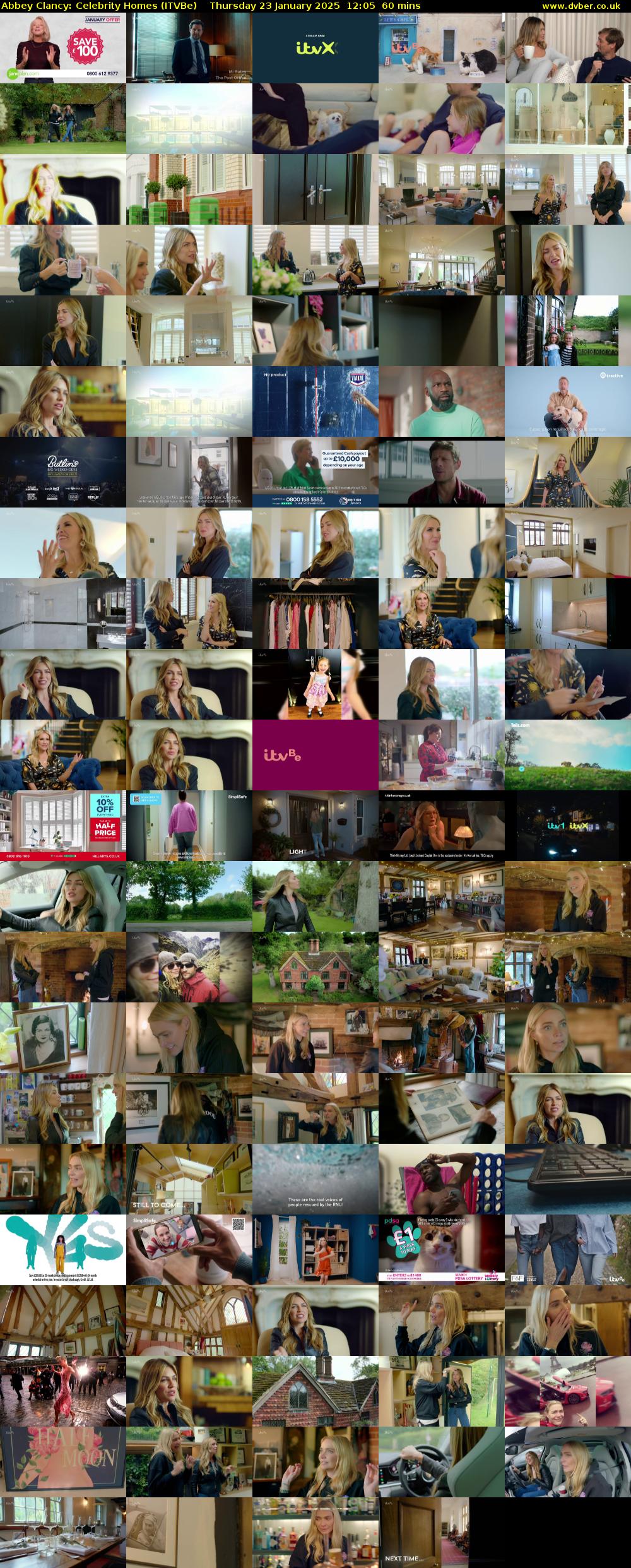 Abbey Clancy: Celebrity Homes (ITVBe) Thursday 23 January 2025 12:05 - 13:05