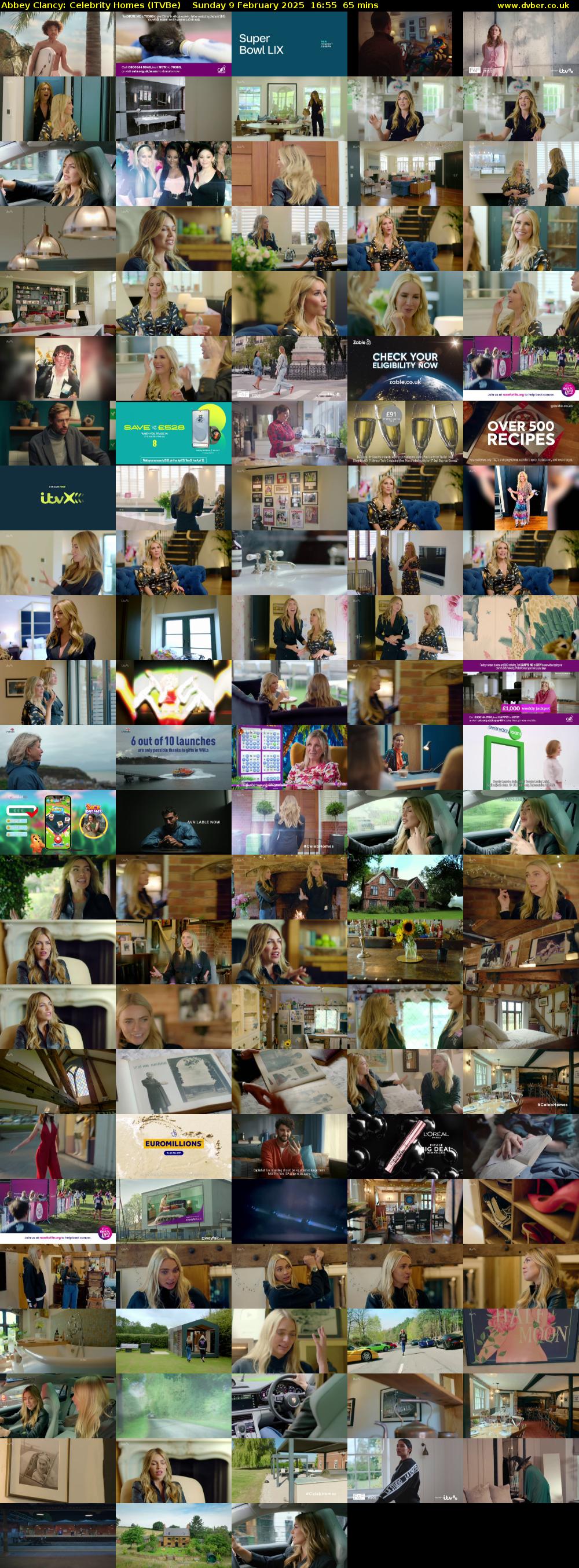 Abbey Clancy: Celebrity Homes (ITVBe) Sunday 9 February 2025 16:55 - 18:00