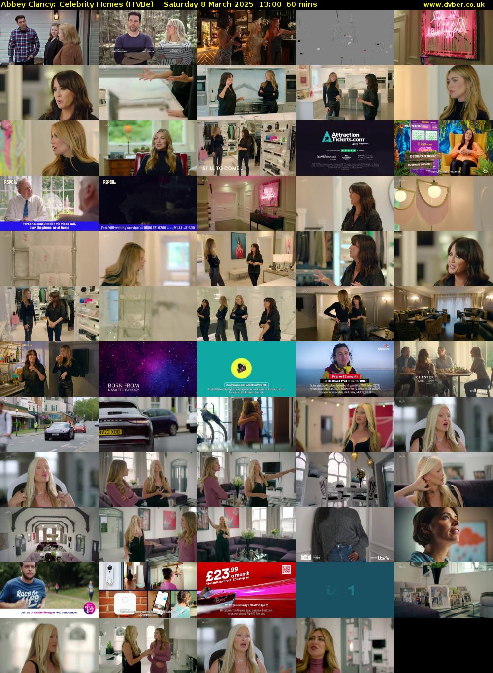 Abbey Clancy: Celebrity Homes (ITVBe) Saturday 8 March 2025 13:00 - 14:00