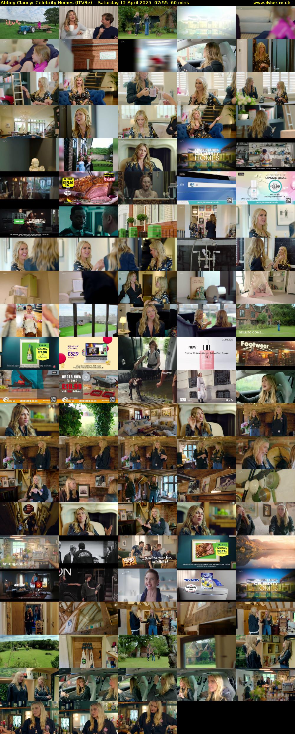 Abbey Clancy: Celebrity Homes (ITVBe) Saturday 12 April 2025 07:55 - 08:55