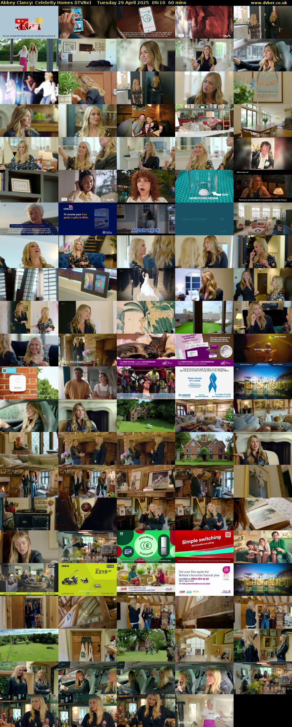 Abbey Clancy: Celebrity Homes (ITVBe) Tuesday 29 April 2025 09:10 - 10:10
