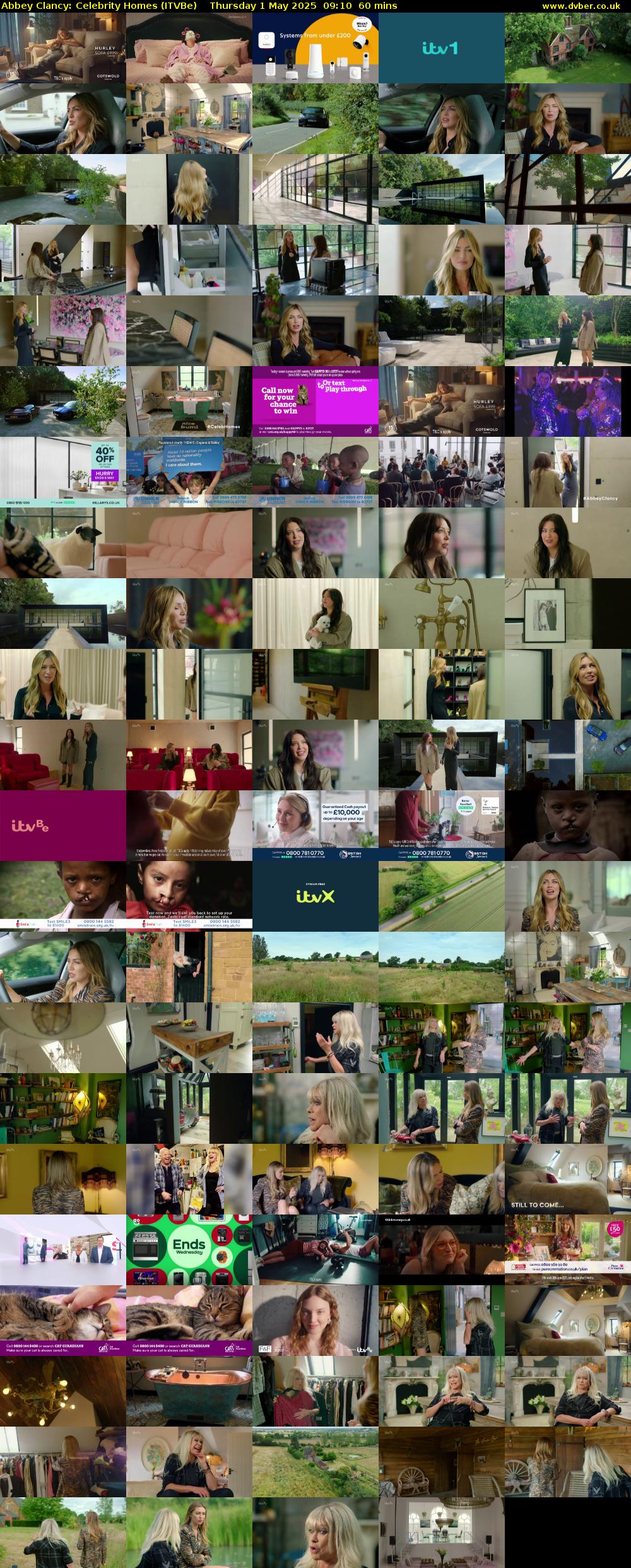 Abbey Clancy: Celebrity Homes (ITVBe) Thursday 1 May 2025 09:10 - 10:10