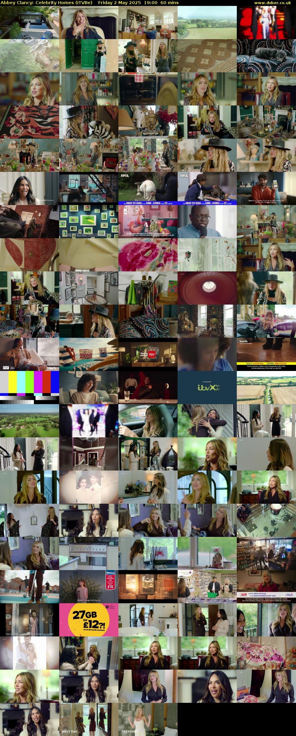 Abbey Clancy: Celebrity Homes (ITVBe) Friday 2 May 2025 19:00 - 20:00