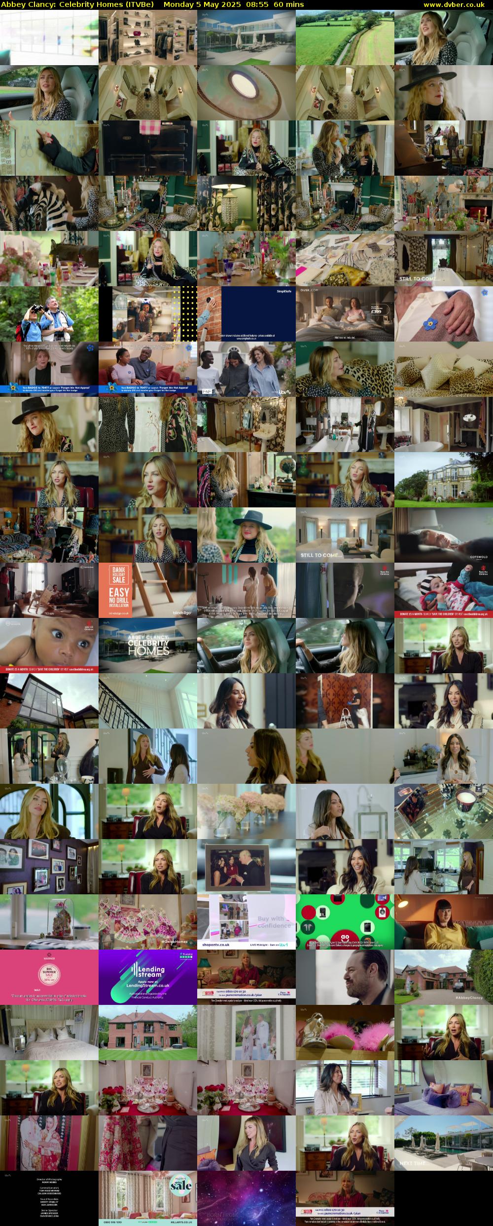 Abbey Clancy: Celebrity Homes (ITVBe) Monday 5 May 2025 08:55 - 09:55