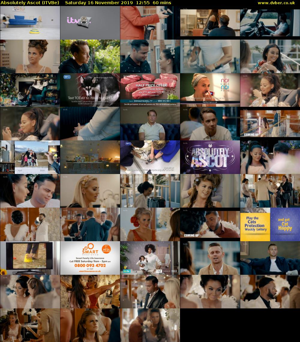 Absolutely Ascot (ITVBe) Saturday 16 November 2019 12:55 - 13:55