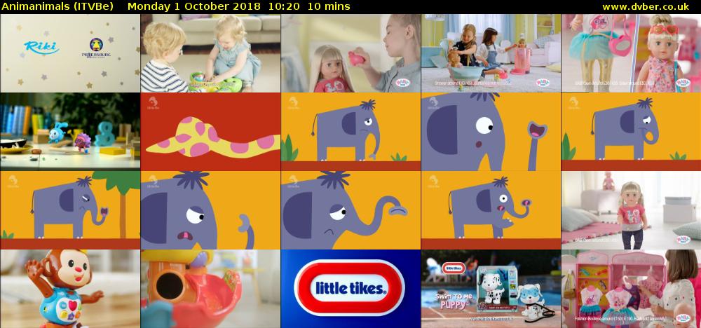 Animanimals (ITVBe) Monday 1 October 2018 10:20 - 10:30
