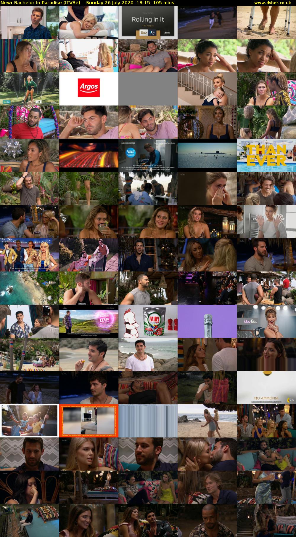 Bachelor in Paradise (ITVBe) Sunday 26 July 2020 18:15 - 20:00