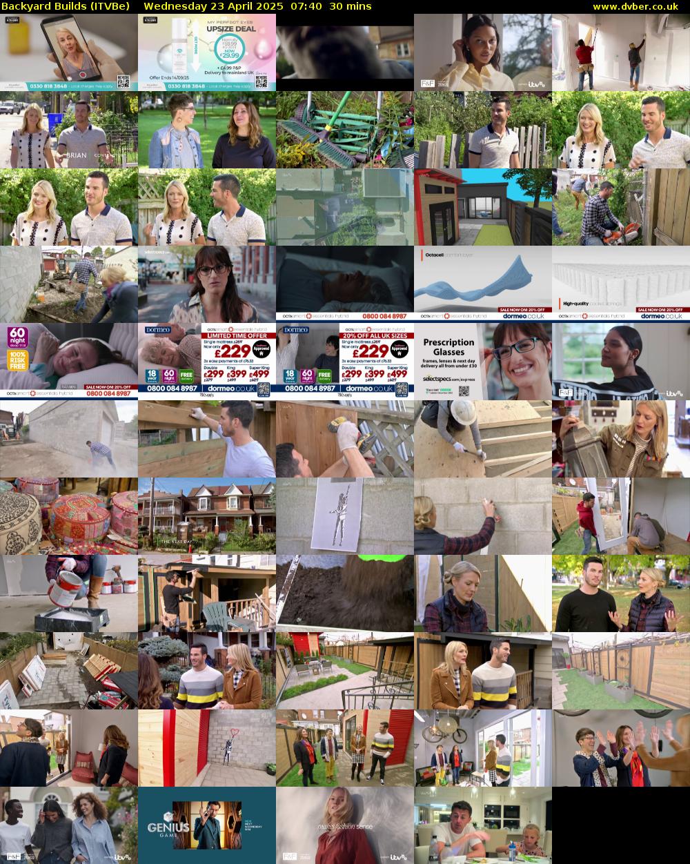 Backyard Builds (ITVBe) Wednesday 23 April 2025 07:40 - 08:10