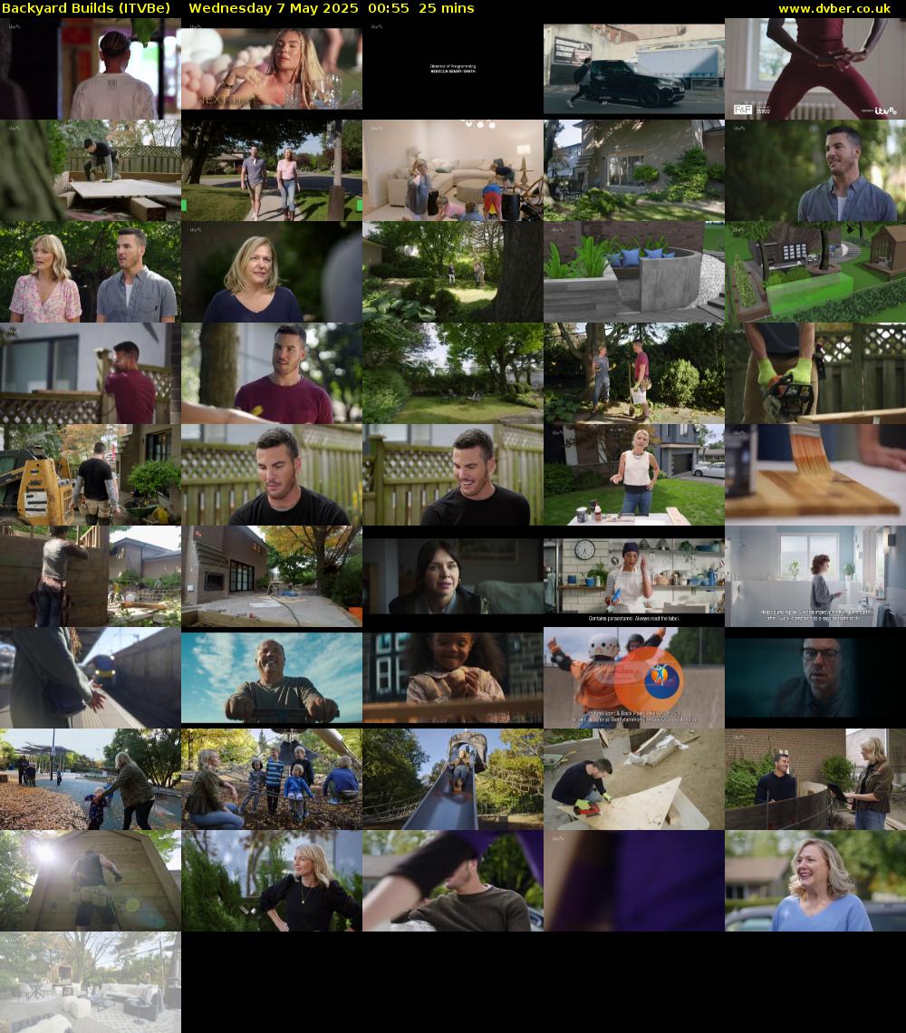 Backyard Builds (ITVBe) Wednesday 7 May 2025 00:55 - 01:20