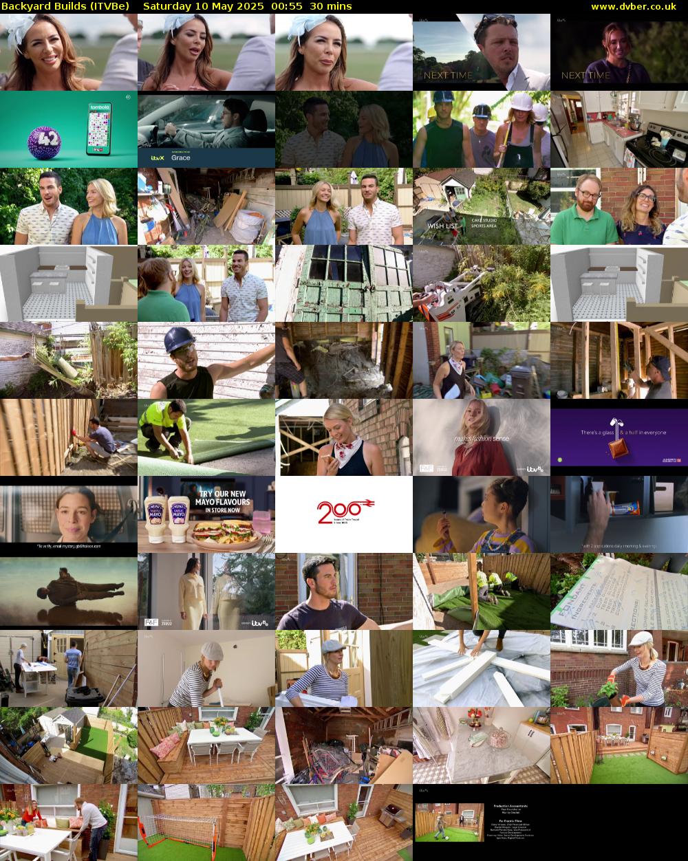 Backyard Builds (ITVBe) Saturday 10 May 2025 00:55 - 01:25