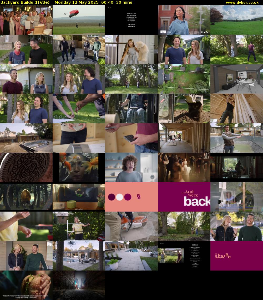 Backyard Builds (ITVBe) Monday 12 May 2025 00:40 - 01:10