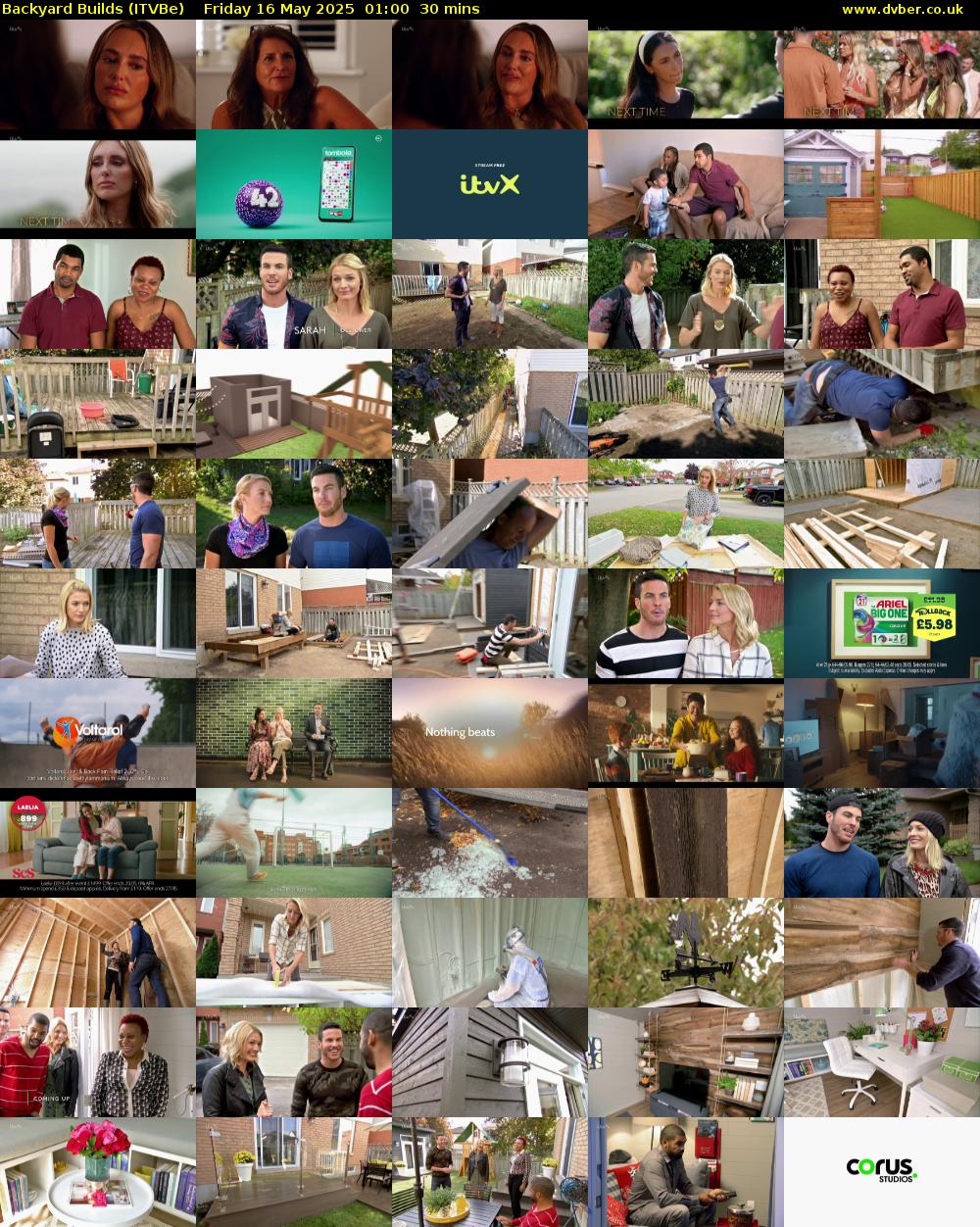Backyard Builds (ITVBe) Friday 16 May 2025 01:00 - 01:30