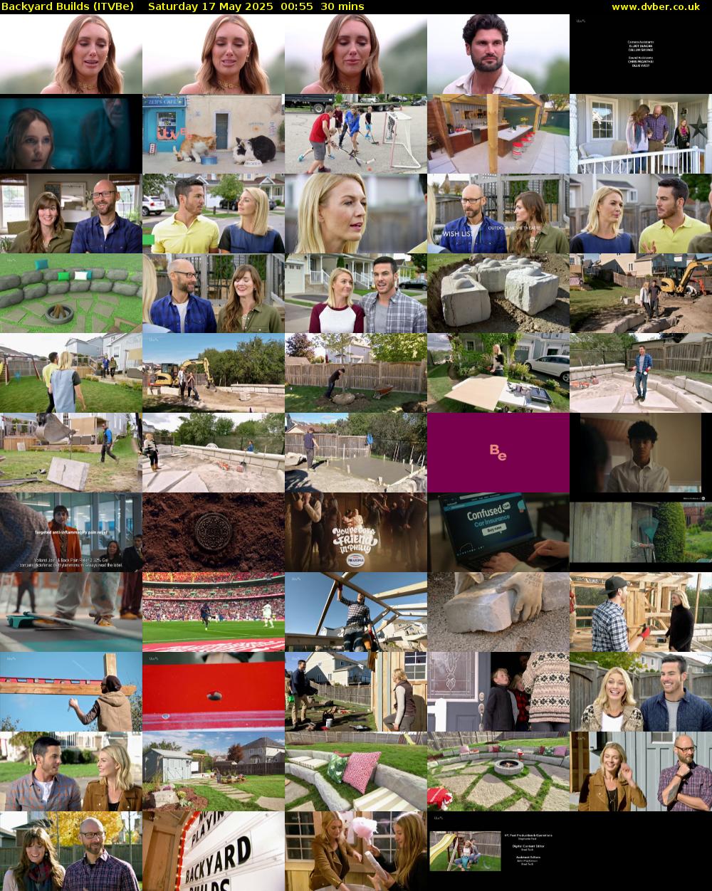 Backyard Builds (ITVBe) Saturday 17 May 2025 00:55 - 01:25