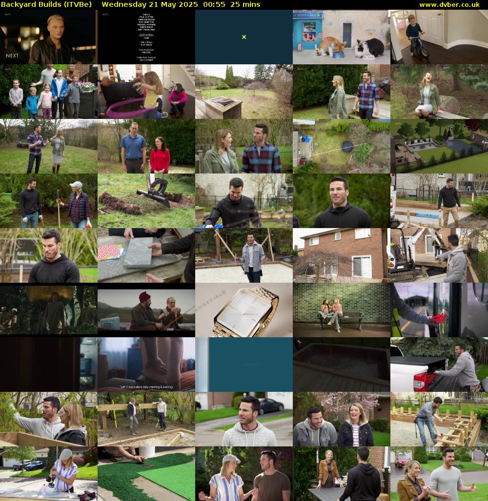 Backyard Builds (ITVBe) Wednesday 21 May 2025 00:55 - 01:20