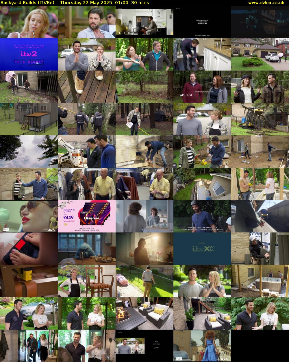 Backyard Builds (ITVBe) Thursday 22 May 2025 01:00 - 01:30