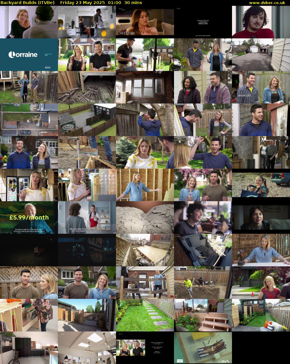 Backyard Builds (ITVBe) Friday 23 May 2025 01:00 - 01:30