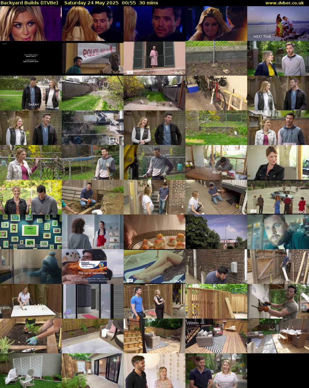 Backyard Builds (ITVBe) Saturday 24 May 2025 00:55 - 01:25