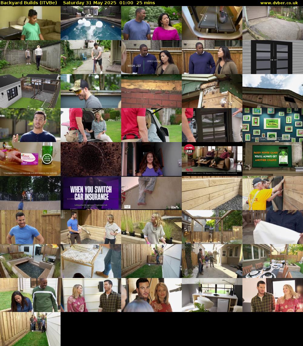 Backyard Builds (ITVBe) Saturday 31 May 2025 01:00 - 01:25