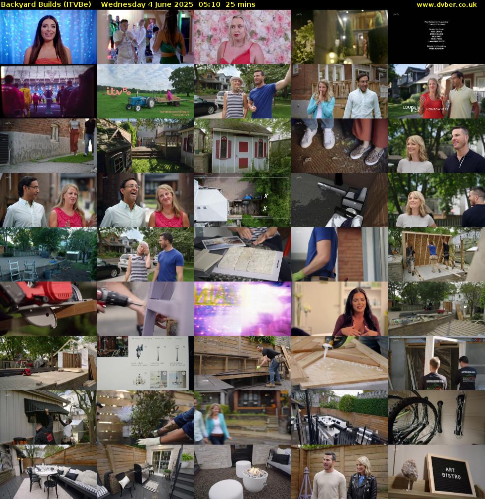Backyard Builds (ITVBe) Wednesday 4 June 2025 05:10 - 05:35