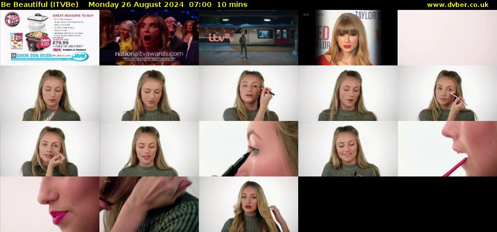 Be Beautiful (ITVBe) Monday 26 August 2024 07:00 - 07:10