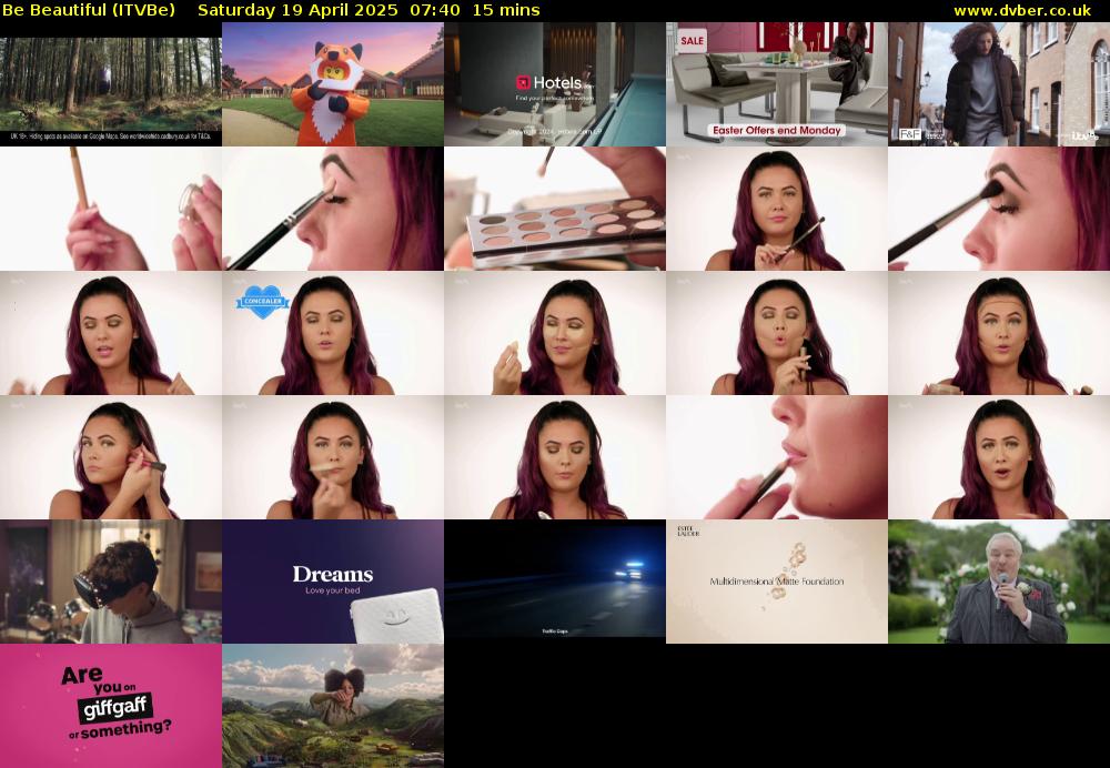 Be Beautiful (ITVBe) Saturday 19 April 2025 07:40 - 07:55
