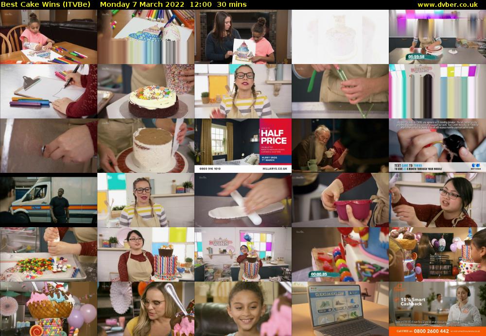 Best Cake Wins (ITVBe) Monday 7 March 2022 12:00 - 12:30