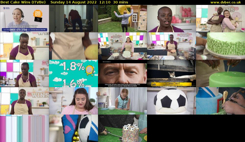 Best Cake Wins (ITVBe) Sunday 14 August 2022 12:10 - 12:40