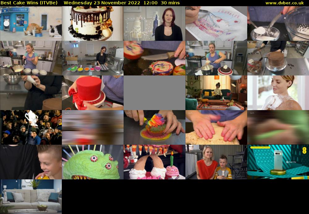 Best Cake Wins (ITVBe) Wednesday 23 November 2022 12:00 - 12:30