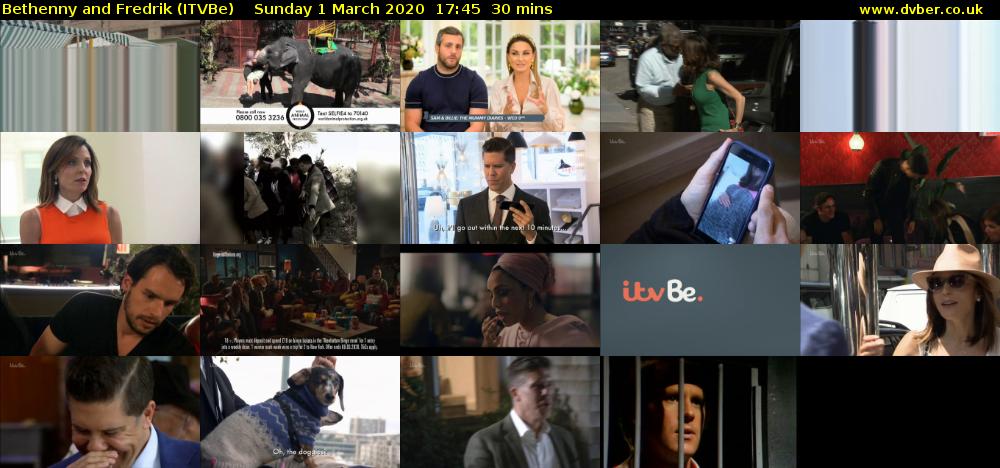 Bethenny and Fredrik (ITVBe) Sunday 1 March 2020 17:45 - 18:15