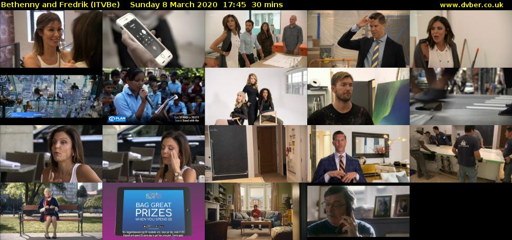 Bethenny and Fredrik (ITVBe) Sunday 8 March 2020 17:45 - 18:15