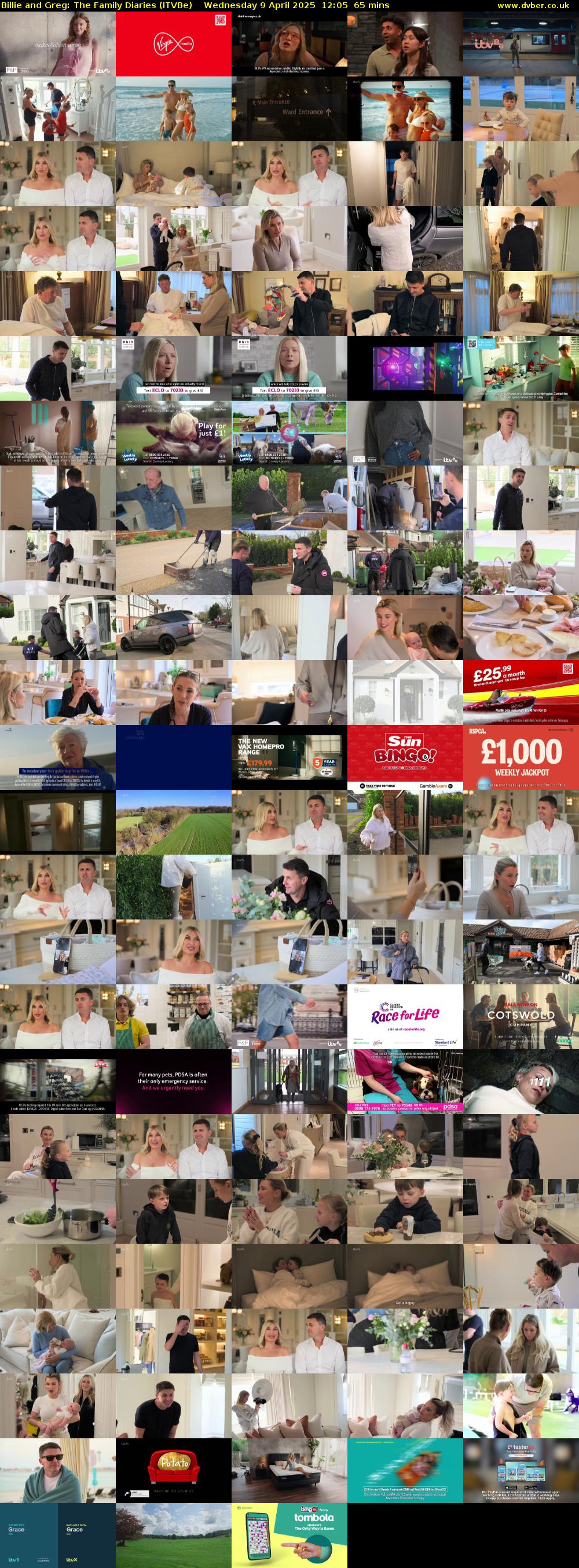 Billie and Greg: The Family Diaries (ITVBe) Wednesday 9 April 2025 12:05 - 13:10