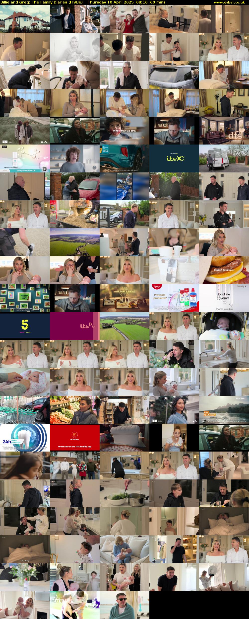 Billie and Greg: The Family Diaries (ITVBe) Thursday 10 April 2025 08:10 - 09:10
