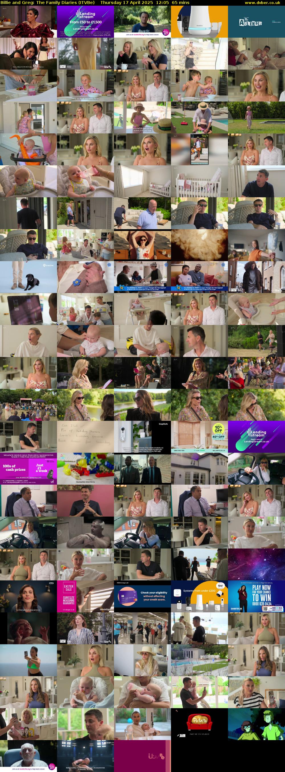 Billie and Greg: The Family Diaries (ITVBe) Thursday 17 April 2025 12:05 - 13:10