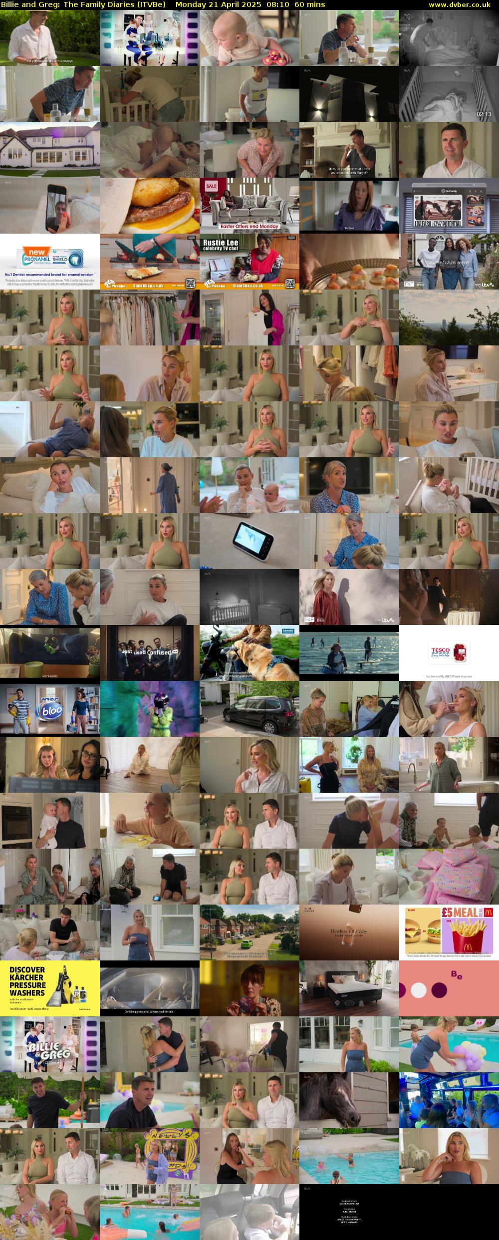 Billie and Greg: The Family Diaries (ITVBe) Monday 21 April 2025 08:10 - 09:10