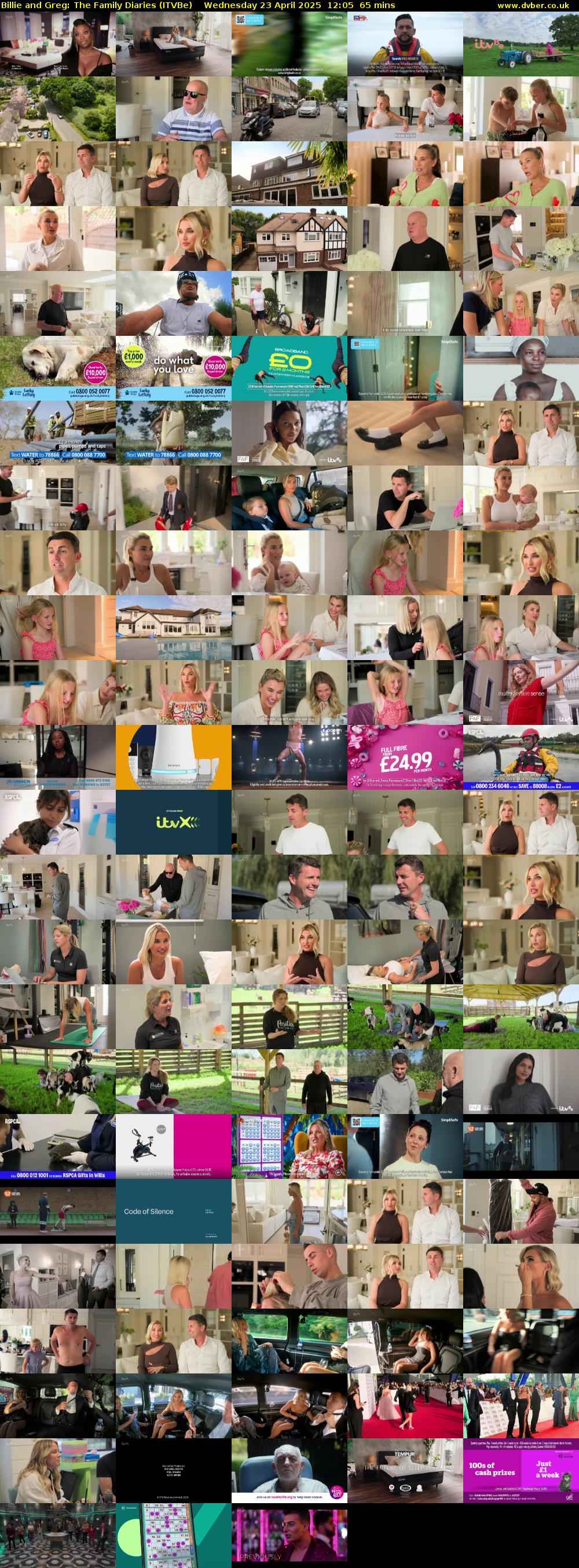 Billie and Greg: The Family Diaries (ITVBe) Wednesday 23 April 2025 12:05 - 13:10