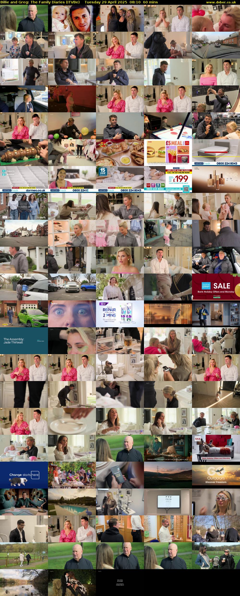 Billie and Greg: The Family Diaries (ITVBe) Tuesday 29 April 2025 08:10 - 09:10
