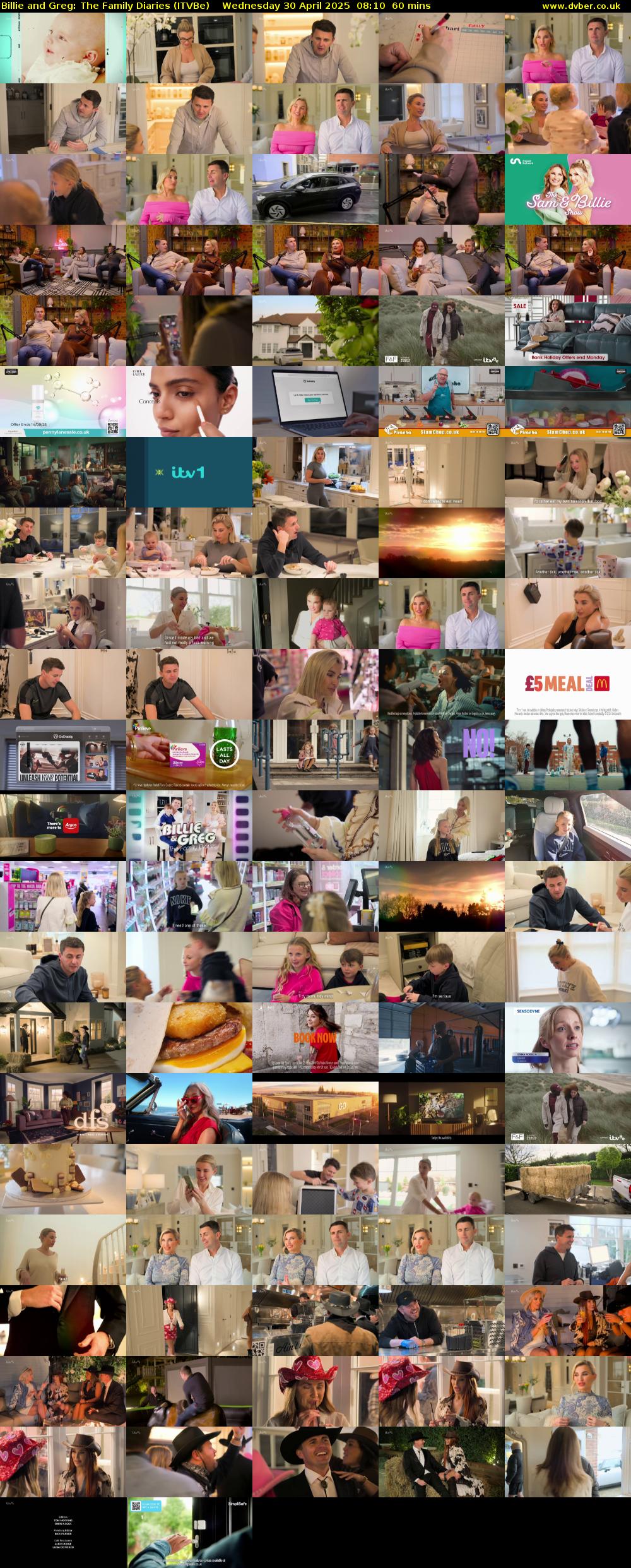 Billie and Greg: The Family Diaries (ITVBe) Wednesday 30 April 2025 08:10 - 09:10