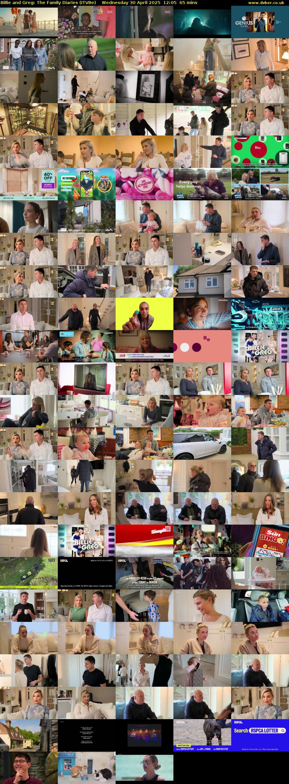 Billie and Greg: The Family Diaries (ITVBe) Wednesday 30 April 2025 12:05 - 13:10