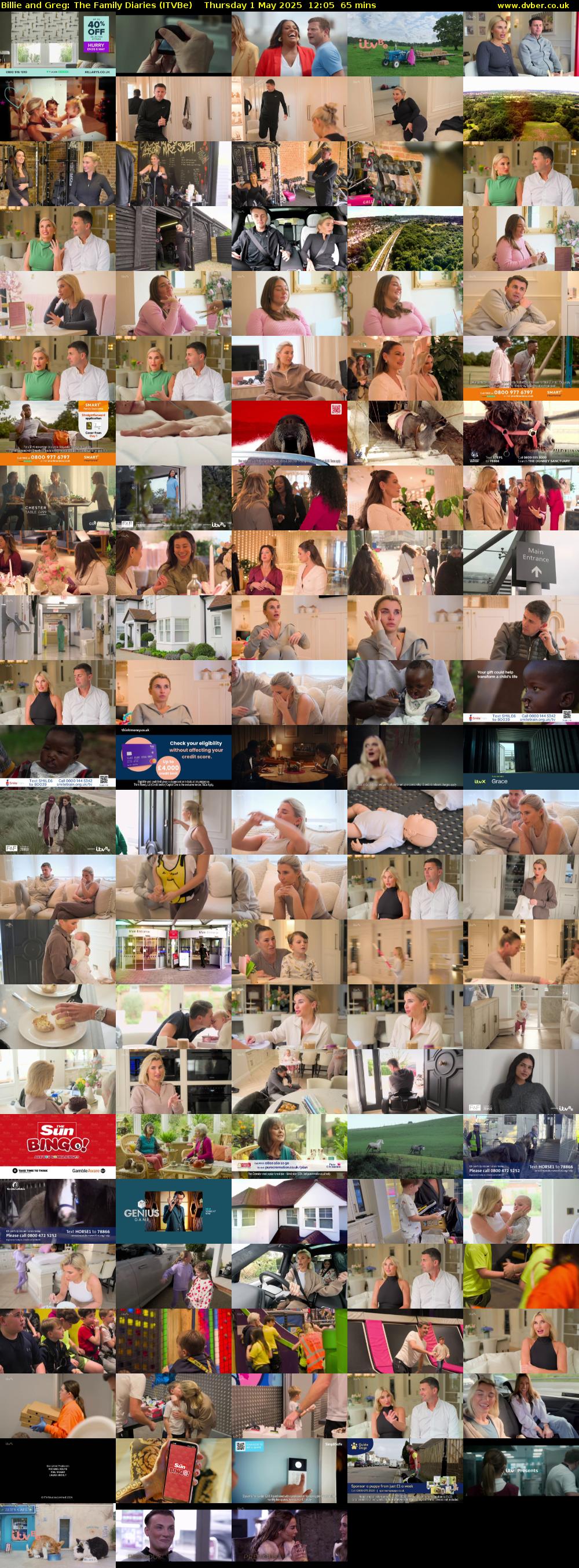 Billie and Greg: The Family Diaries (ITVBe) Thursday 1 May 2025 12:05 - 13:10