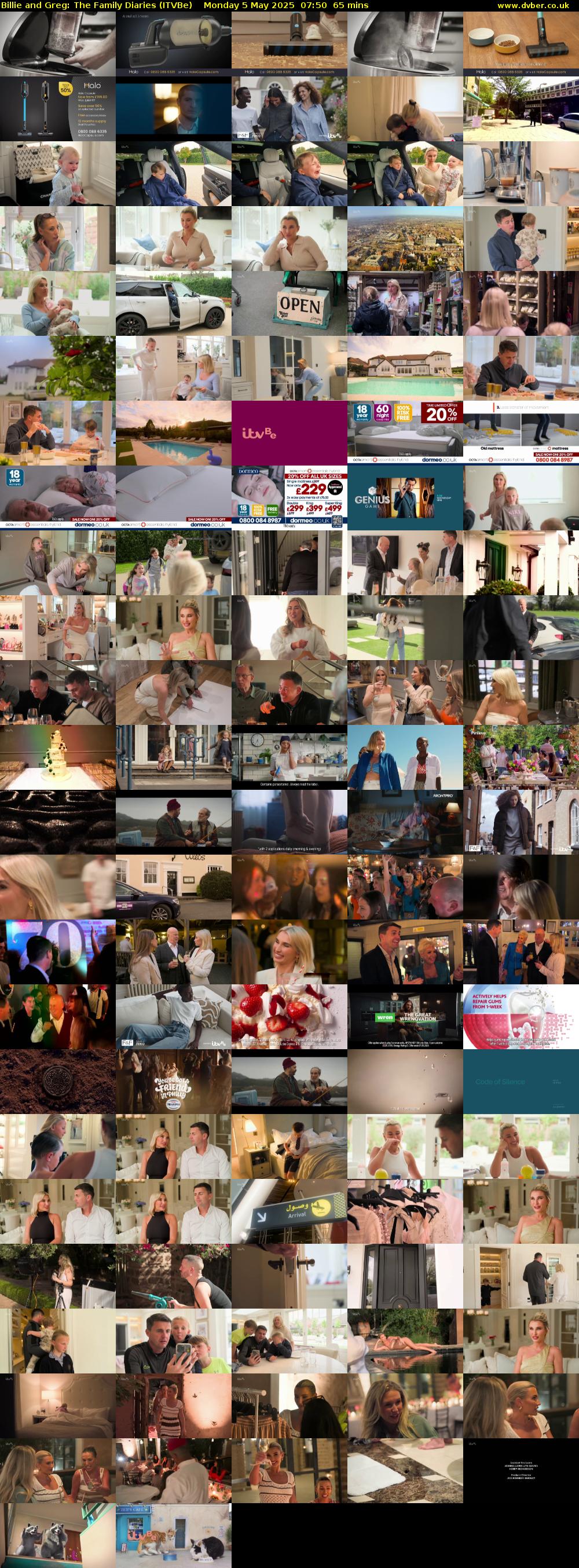 Billie and Greg: The Family Diaries (ITVBe) Monday 5 May 2025 07:50 - 08:55