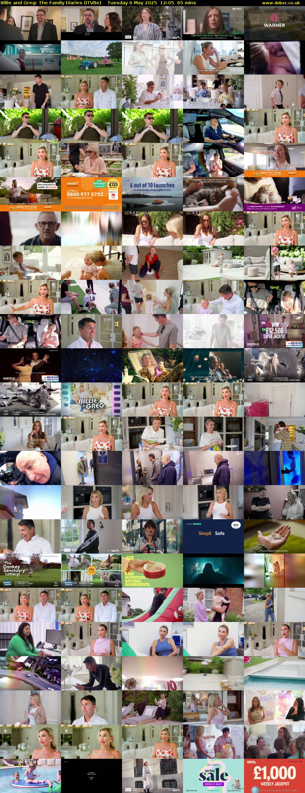 Billie and Greg: The Family Diaries (ITVBe) Tuesday 6 May 2025 12:05 - 13:10