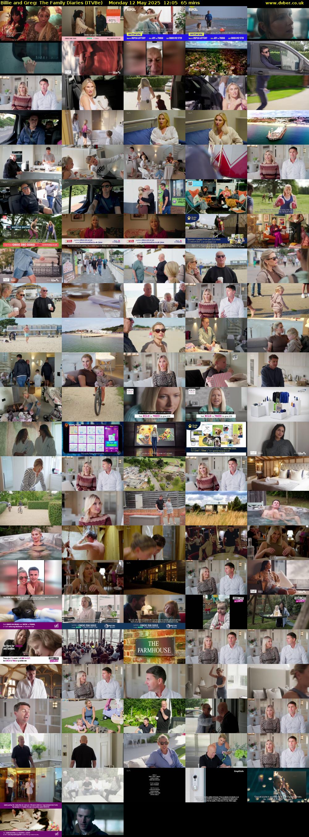 Billie and Greg: The Family Diaries (ITVBe) Monday 12 May 2025 12:05 - 13:10