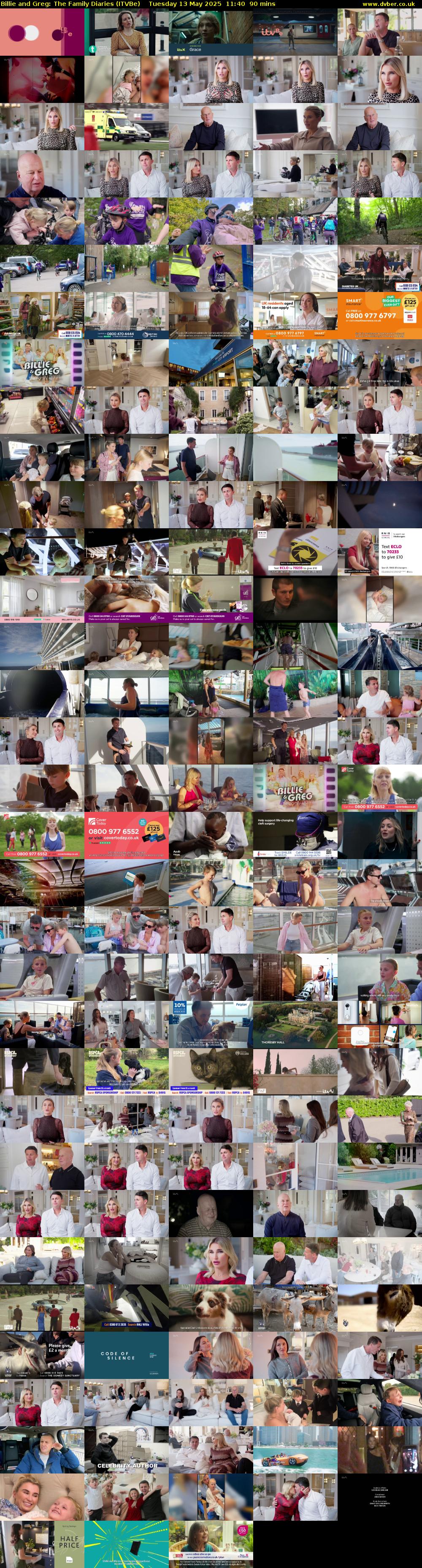 Billie and Greg: The Family Diaries (ITVBe) Tuesday 13 May 2025 11:40 - 13:10