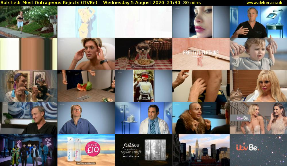 Botched: Most Outrageous Rejects (ITVBe) Wednesday 5 August 2020 21:30 - 22:00