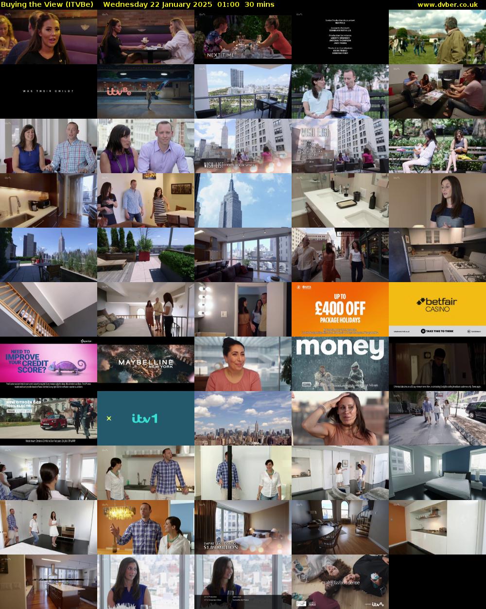 Buying the View (ITVBe) Wednesday 22 January 2025 01:00 - 01:30