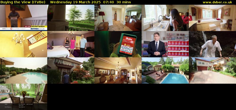 Buying the View (ITVBe) Wednesday 19 March 2025 07:40 - 08:10