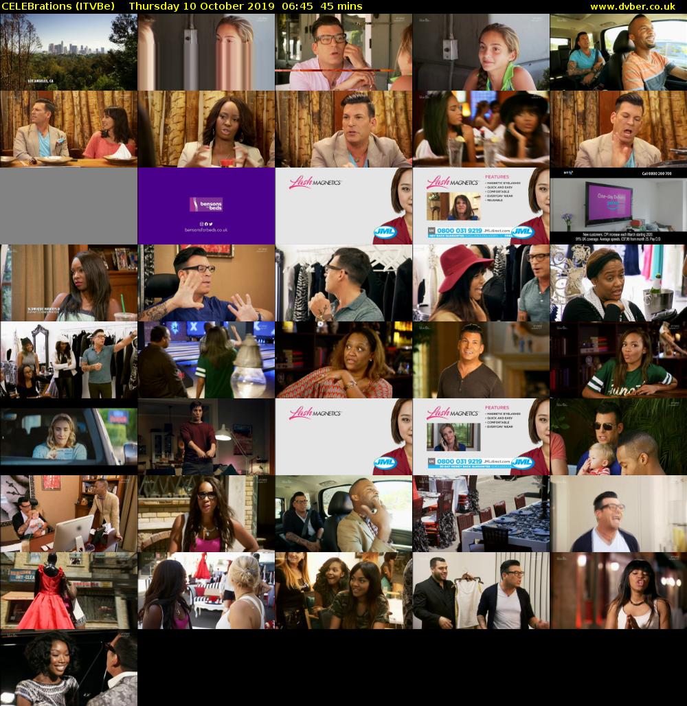 CELEBrations (ITVBe) Thursday 10 October 2019 06:45 - 07:30