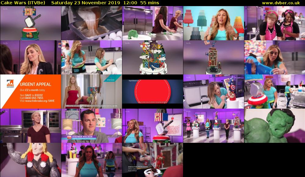 Cake Wars (ITVBe) Saturday 23 November 2019 12:00 - 12:55