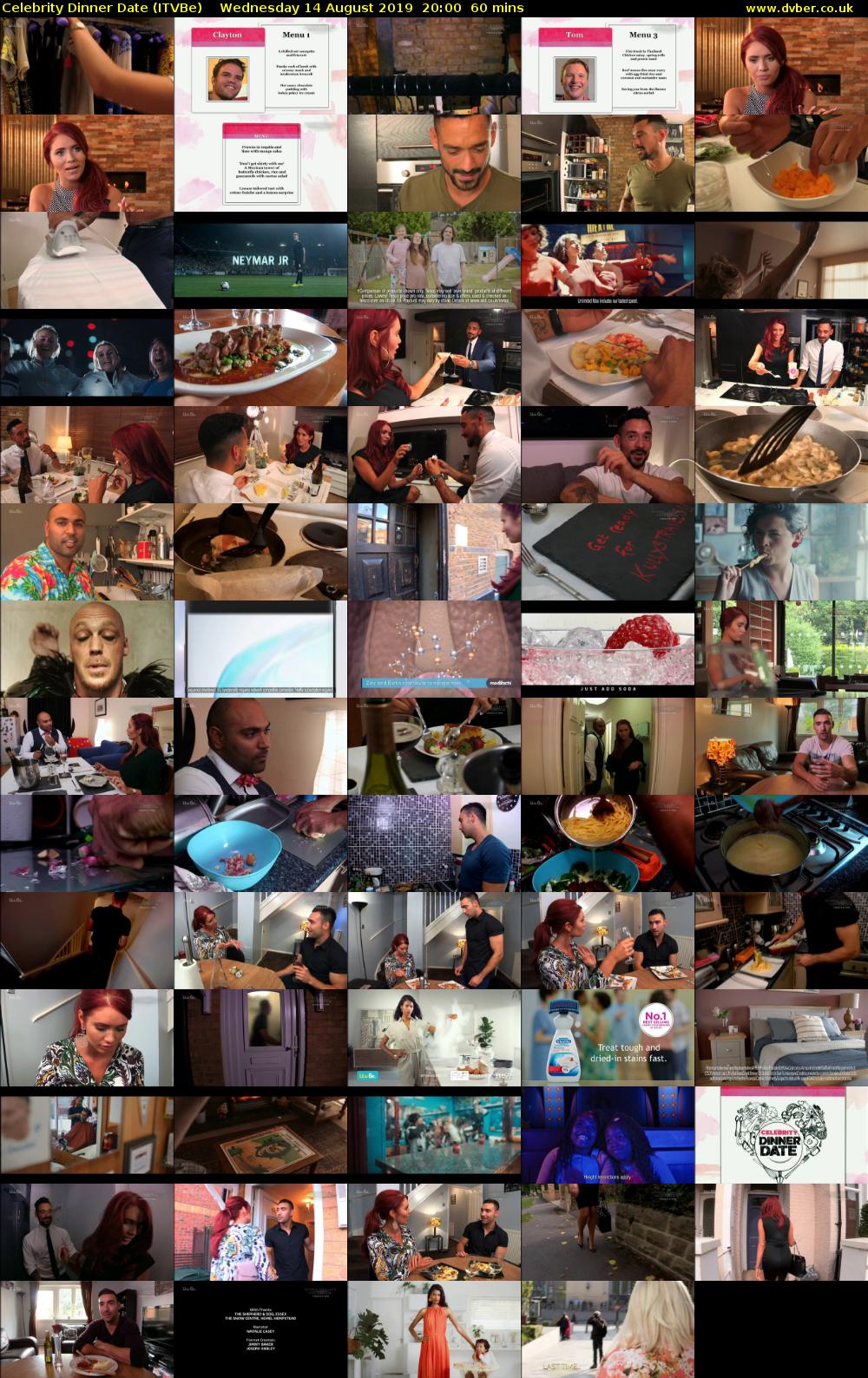 Celebrity Dinner Date (ITVBe) Wednesday 14 August 2019 20:00 - 21:00