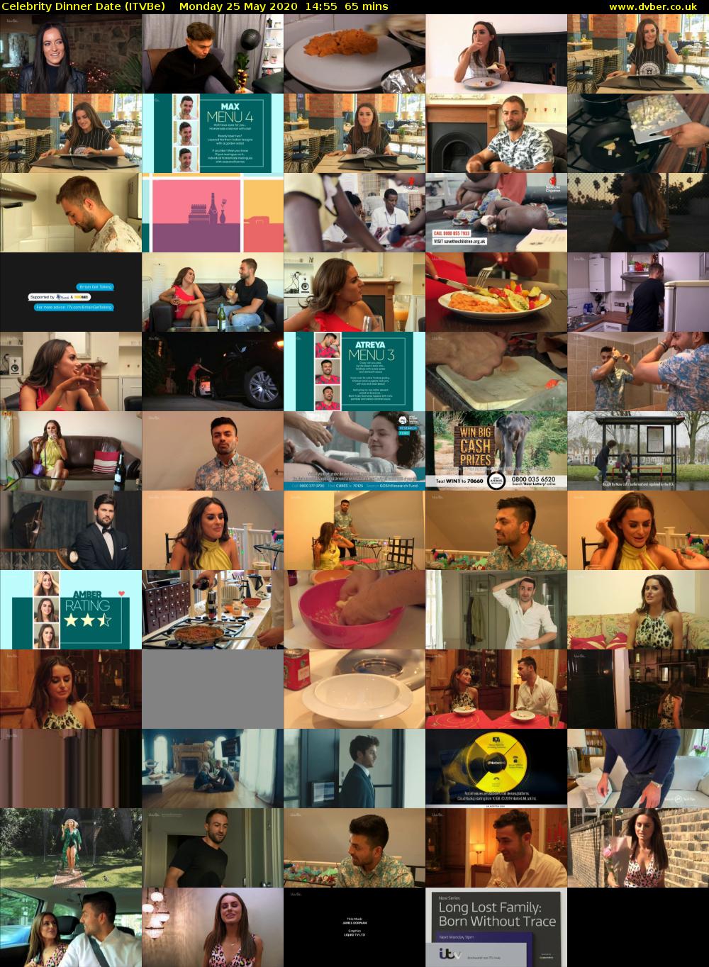 Celebrity Dinner Date (ITVBe) Monday 25 May 2020 14:55 - 16:00